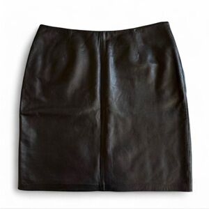 NWT Vintage 2000s Leather Black Pencil Skirt